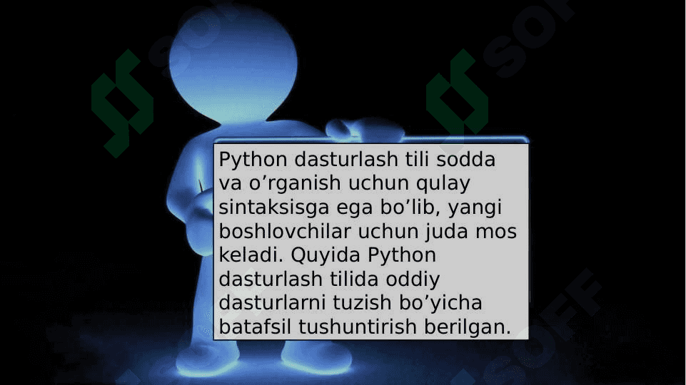 Python dasturlash tilida sodda dasturlarni tuzish. Python dasturlash tilida shartli va sikilli dasturlar tuzish 2