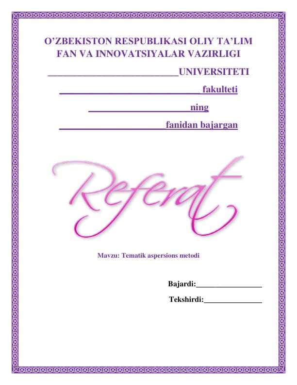 Tematik metod 1