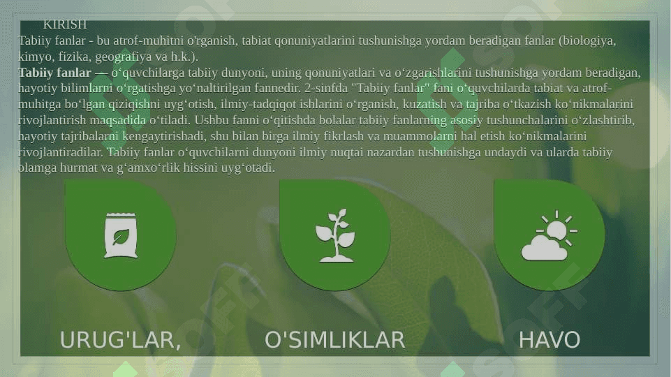 3-sinf “Tabiiy fanlar” darsligini tahlil qilish va taqriz yozish 2