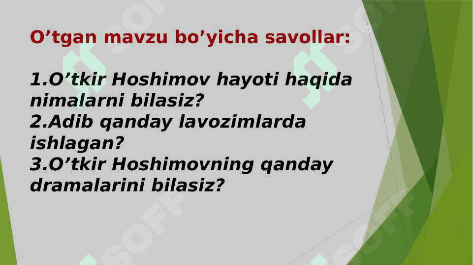 O’TKIR HOSHIMOVNING ,,DUNYONING ISHLARI ‘’ QISSASI 3