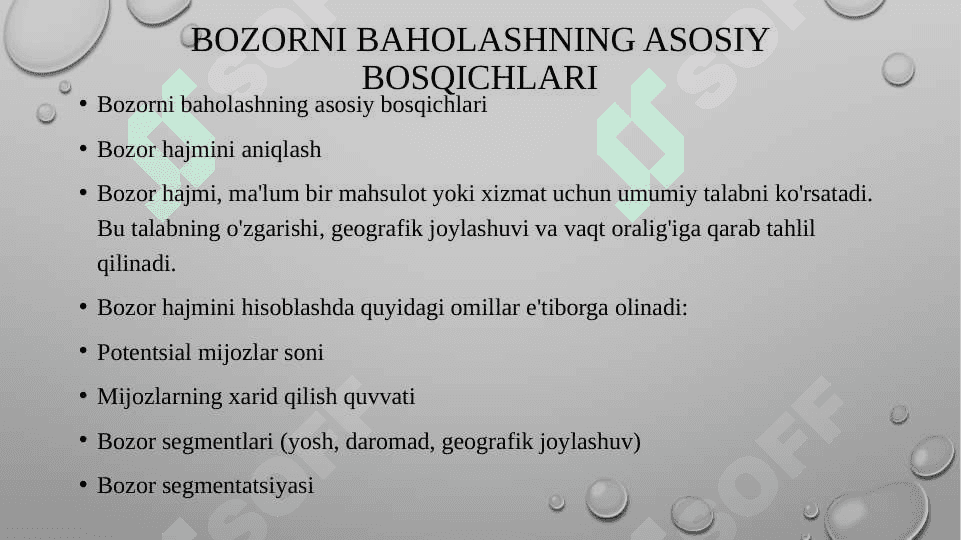 Bozorni baholash. Chegaraviy narx. Narxni belgilash usuli 5