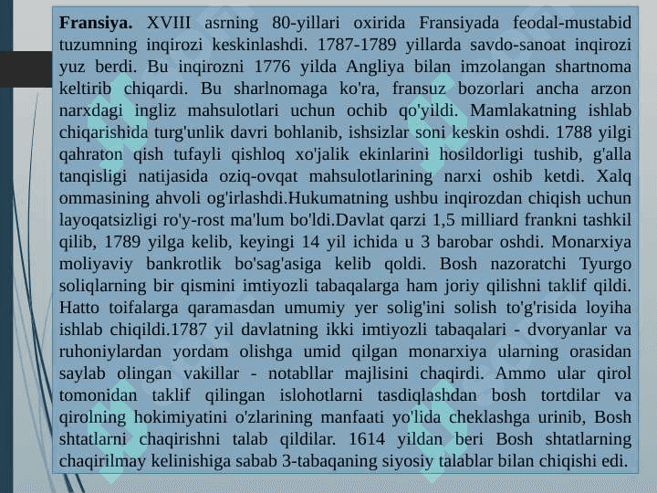 1776-1826 yillarda Yevropa va Amerika 6