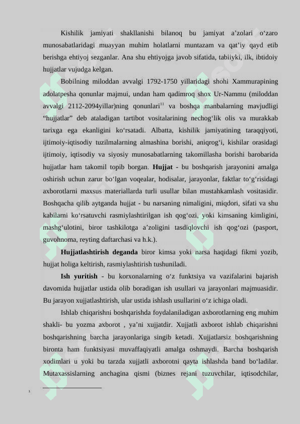 O‘zbekiston Respublikasida hujjatchilikning takomillashuvi 2