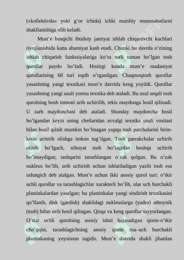 O‘rta paleolit davri ( Must’e davri madaniyati ) 4