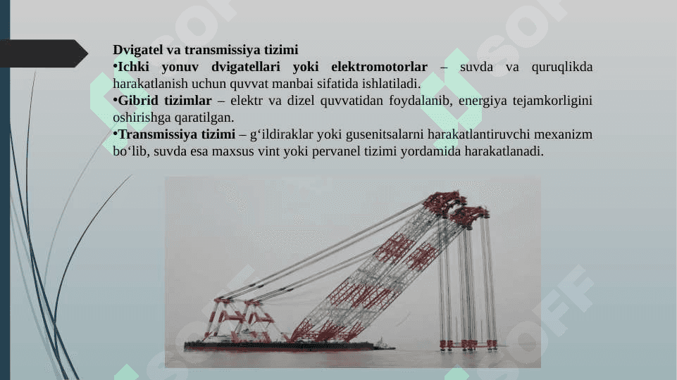 Qurilish texnikalarning suzuvchi yurish uskunalari 3
