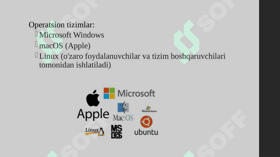 Axborot texnologiyalarining dasturiy vositalari 3