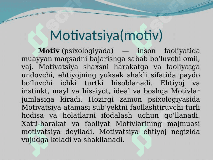 Motivatsiyani rivojlanish bosqichlari 2