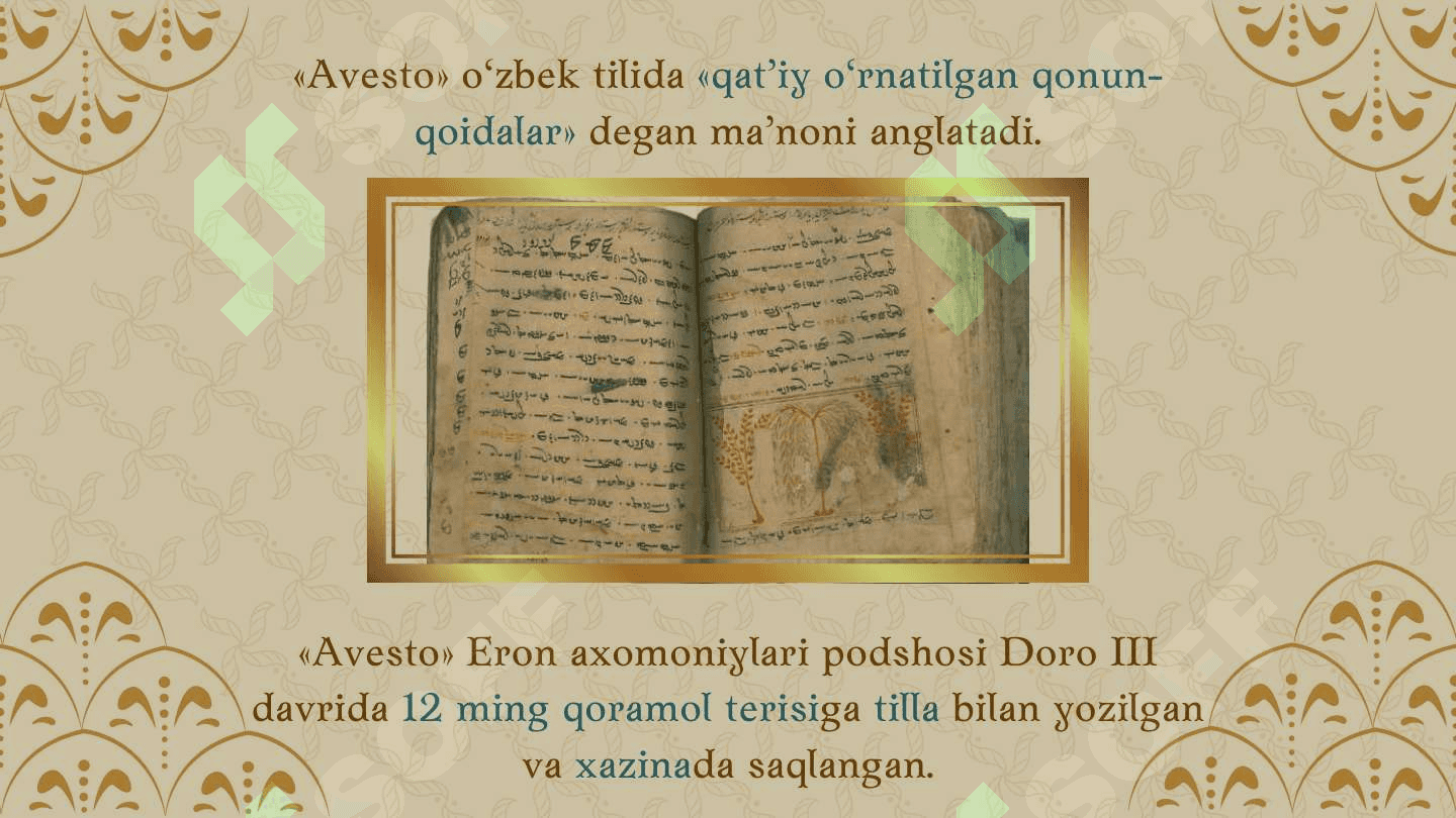 Avestoda ijtimoiy-pedagogik g'oyalar 6