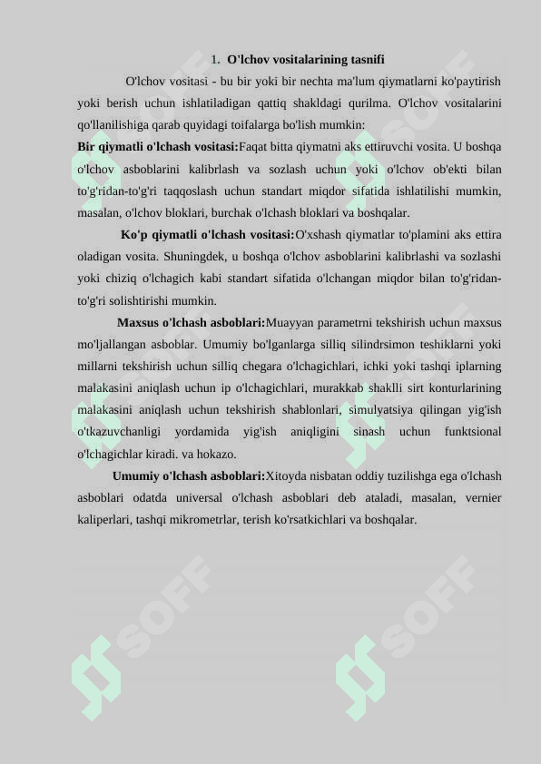 Universal o`lchash asboblari. Universal o`lchash priborlari. 2