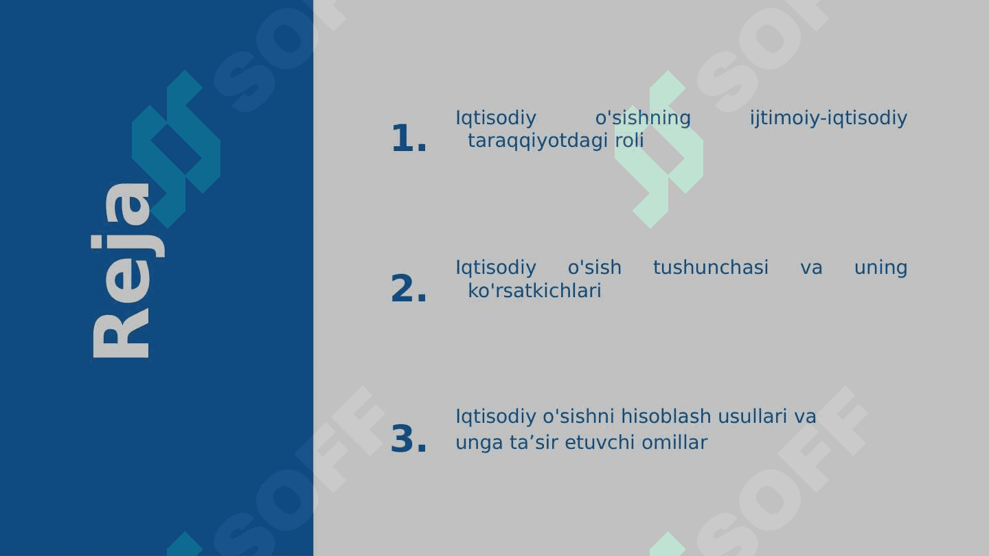 Iqtisodiy o'sish, uning turlarini va hisoblash usullari 2