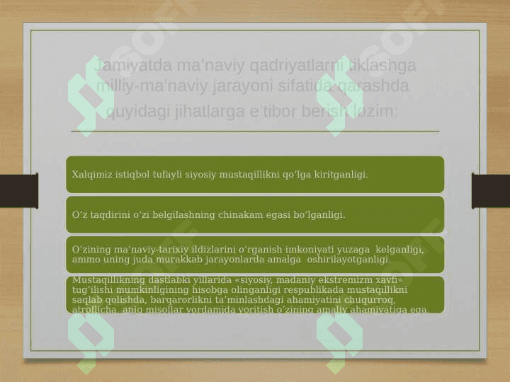 Oʻzbekistonda amalga oshirilgan ijtimoiy maʼnaviy-maʼrifiy va madaniy islohotlar 4