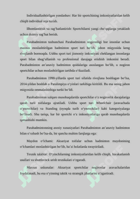 PARABADMINTON SPORT FAOLIYATIDAGI DASTLABKI O'RGANISH BOSQICHLARINING AHAMIYATI 4