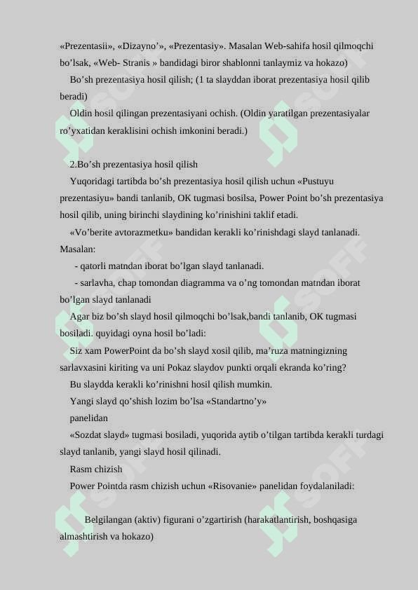 Office dasturlari yordamida axborotlarni qayta ishlash. (Word, MS Excel, Power Point) 3