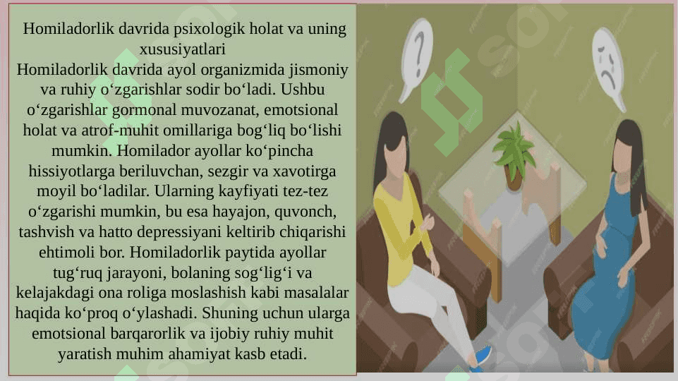 PERINATAL  PSIHOLOGIYA XOMLADOR VA  TUG'RUQ   SLAYD 8