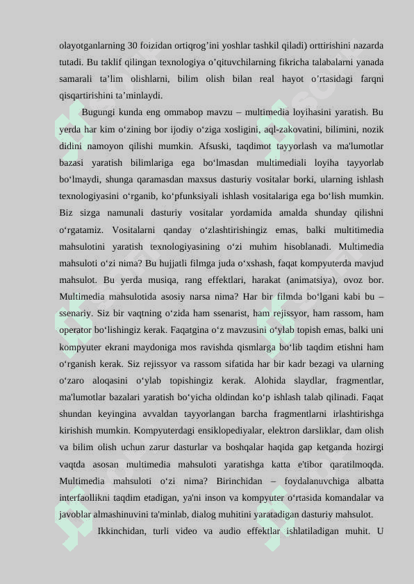 Elektron va multimediyali qo’llanmalarni yaratishda foydalaniladigan texnologiyalar. 2
