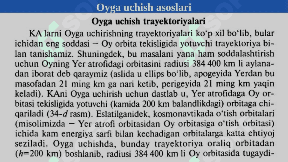 Oyga uchish asoslari 3