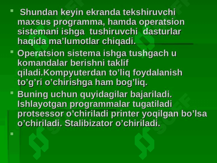 Komputerning qo’shimcha qurilmalari va        vazifalari 6
