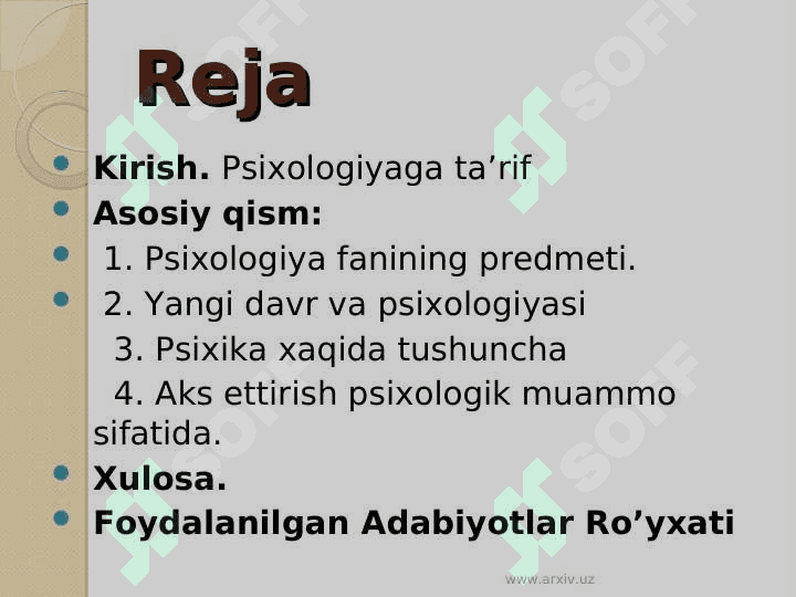 PSIXOLOGIYA FANINING PREDMETI 2