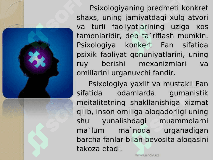 PSIXOLOGIYA FANINING PREDMETI 7