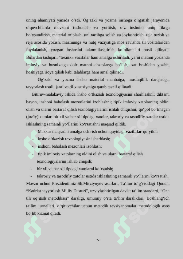 Yozma ishlardagi xatolar va ularni bartaraf etish usullari 5