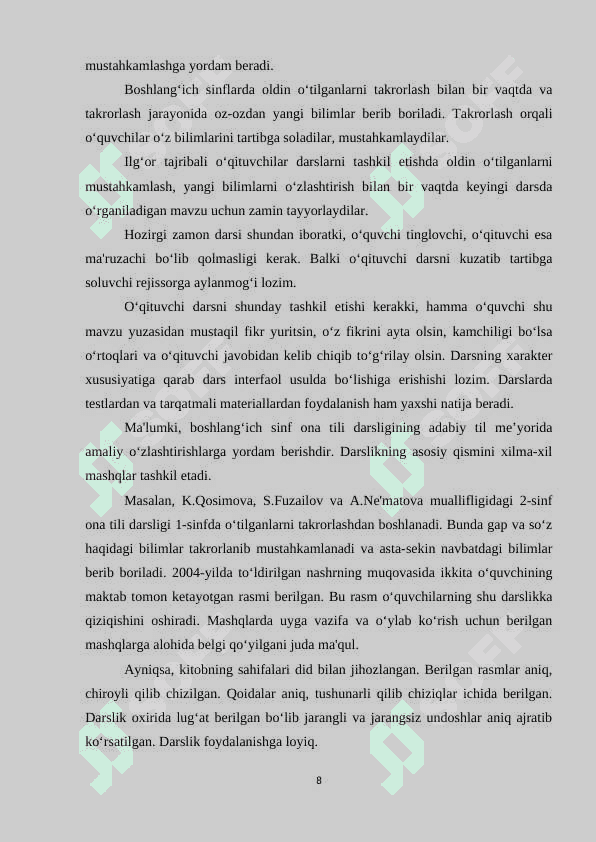 Yozma ishlardagi xatolar va ularni bartaraf etish usullari 8