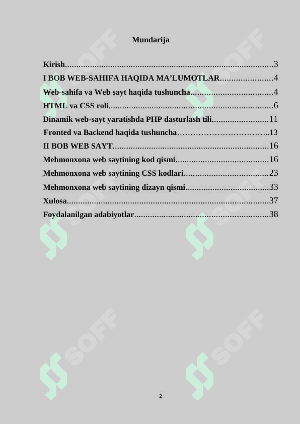 Mehmonxona web sayti kurs ishi 2