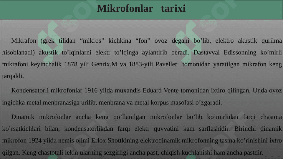 Telestudiyalar uchun ovoz uskunalari 2