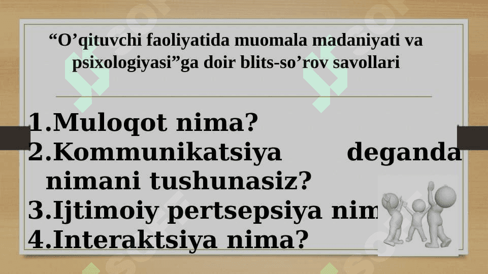Muloqot jarayonini boshqarish usullari 2
