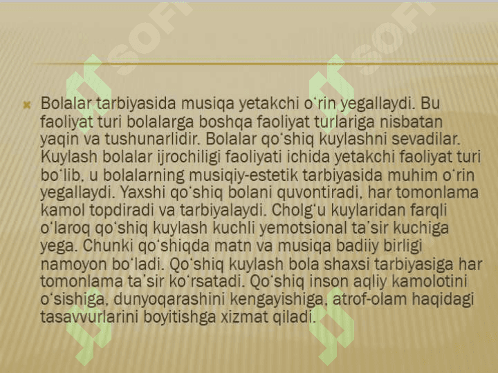Musiqa mashg’ulotlarida  bolalarga musiqa asboblArini chalishni o’rgatish usullari 2