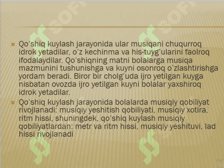 Musiqa mashg’ulotlarida  bolalarga musiqa asboblArini chalishni o’rgatish usullari 4