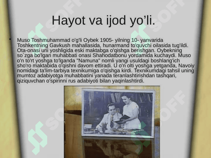 Muso Toshmuhammad o'g'li Oybek 4
