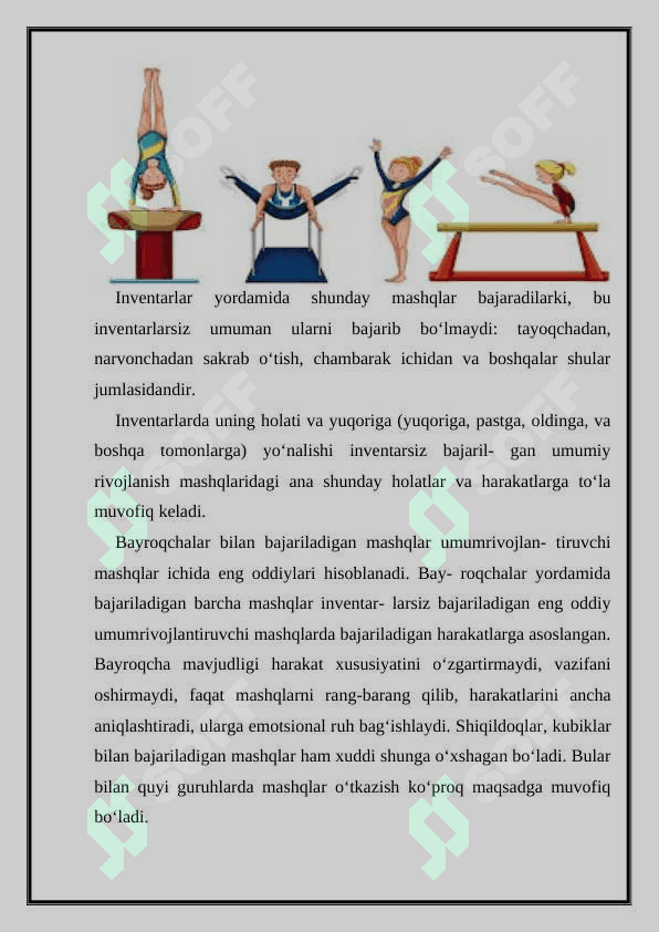 Buyumlar va buyumlarsiz bajariladigan mashqlar 2