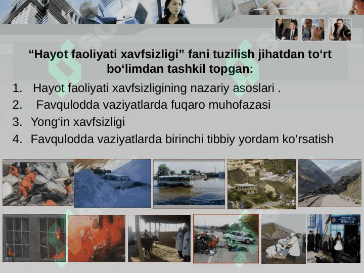 Hayot faoliyati xavfsizligi faniga kirish 5