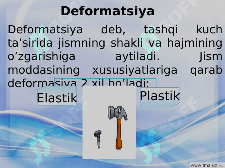 Qattiq jismlar va biologik to’qimalarning mexanik xossalari 4