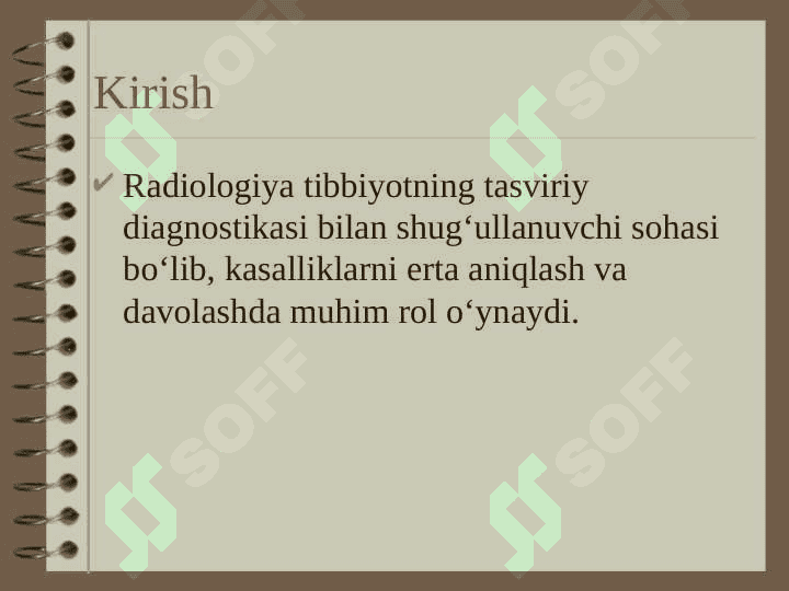 Tibbiyot Radiologiyasi Fanining Rivojlanishi va Tarixi 2
