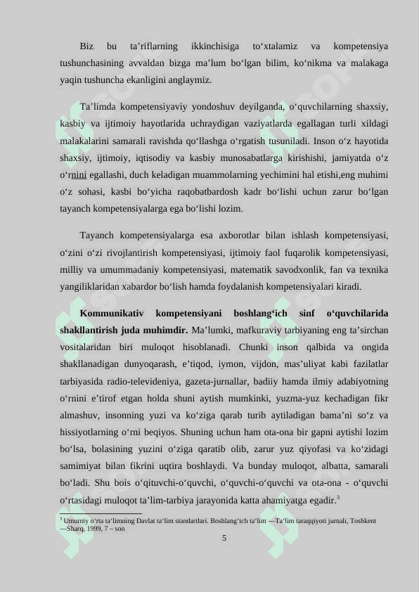 BOSHLANG‘ICH SINFLARDA MATEMATIKA O‘QITISHDA KOMPETENSIYAVIY YONDASHUV 5