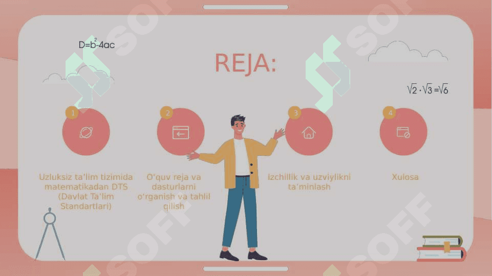 Uzluksiz ta’lim tizimida matematikadan DTS, o‘quv reja va dasturlarni o‘rganish, tahlil qilish, uzviylik va izchilligini ta’minlash masalalari 2