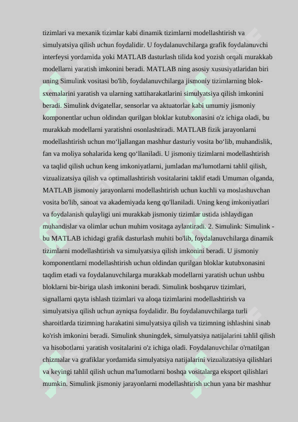 fizik jarayonlarni modellashtirish 2