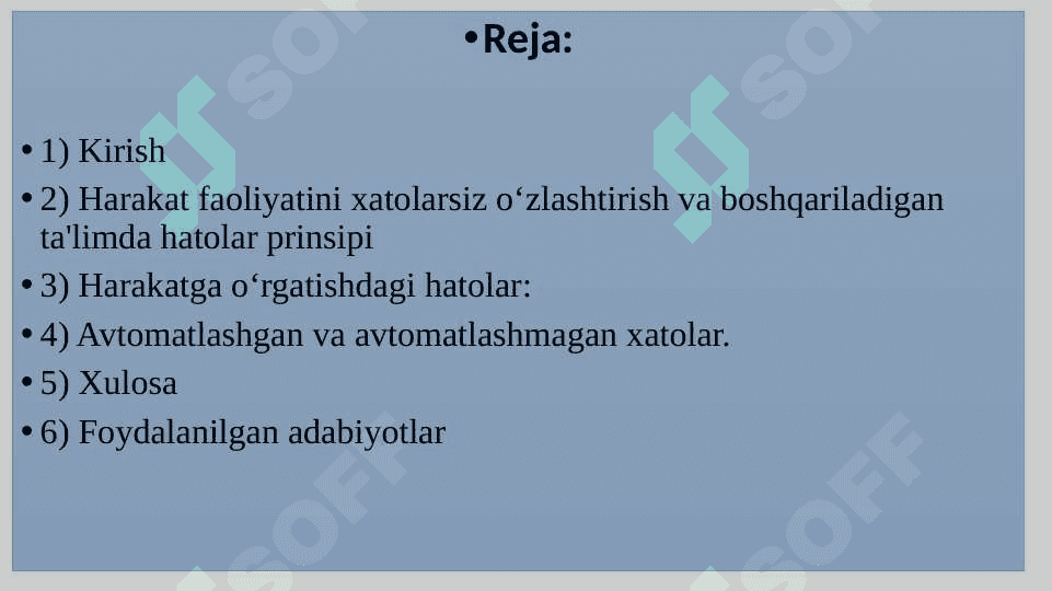 Harakat faoliyatini xatolarsiz oʻzlashtirish 2