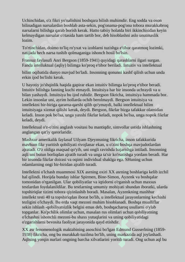 Aqliy harakatlar va intelektual faollikning egallanishi 7