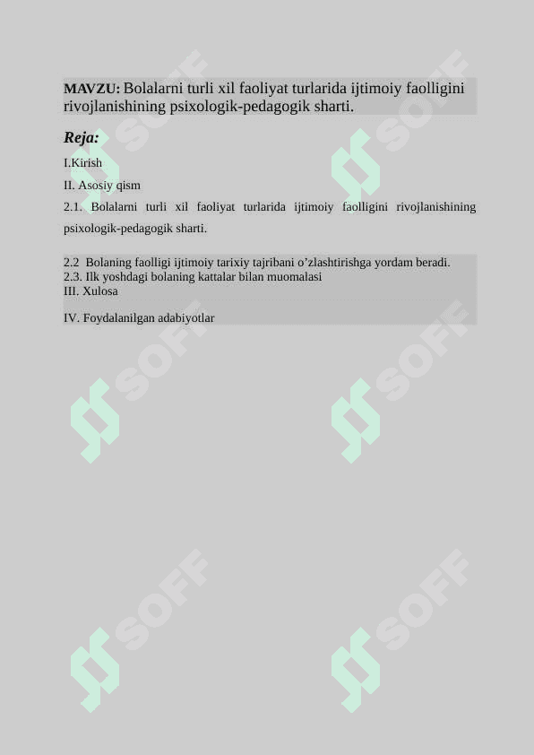 Bolalarni turli xil faoliyat turlarida ijtimoiy faolligini rivojlanishining psixologik pedagogik sharti 2