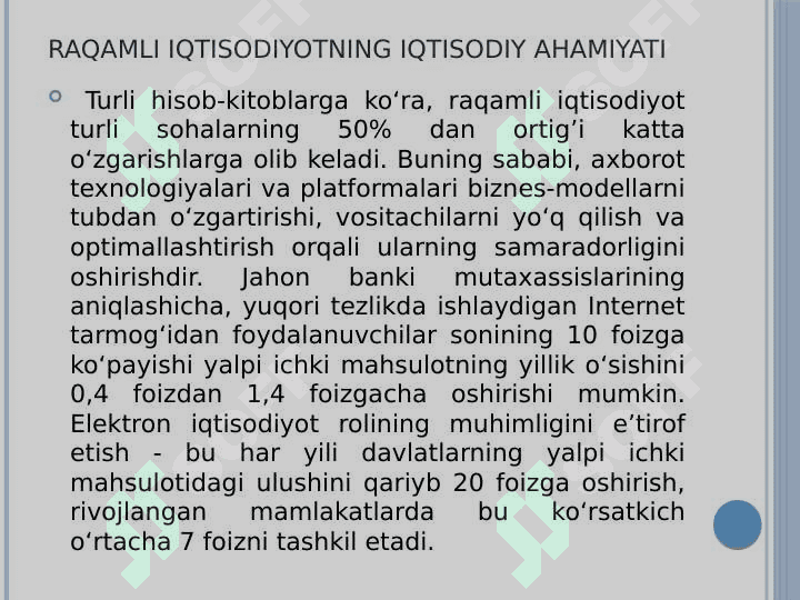 Raqamli iqtisodiyotning makro hamda mikro darajadagi ta'siri 3