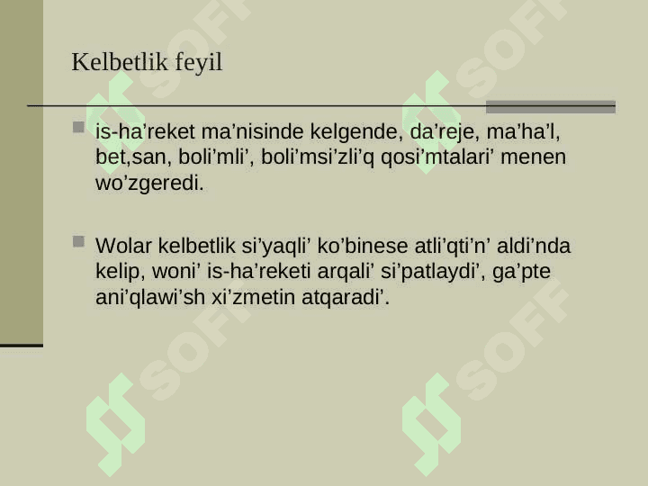 Kelbetlik feyil 3