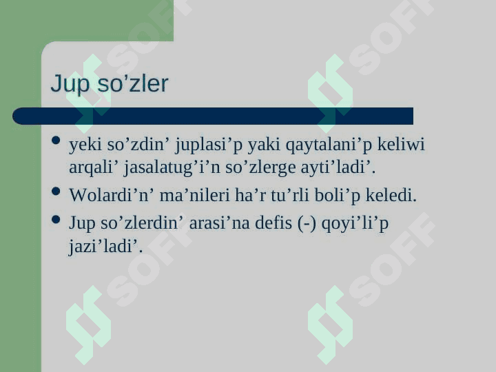 Jup so’zler 2