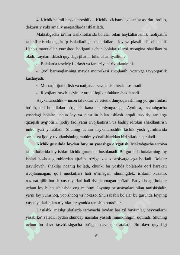 Kichik guruh bolalarini loydan buyum yasashga o‘rgatish 5