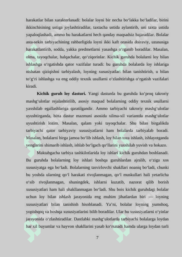 Kichik guruh bolalarini loydan buyum yasashga o‘rgatish 6
