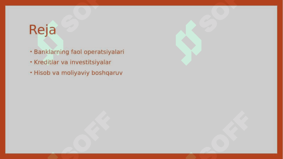 Banklarning aktiv operatsiyalari va ularning hisob 2