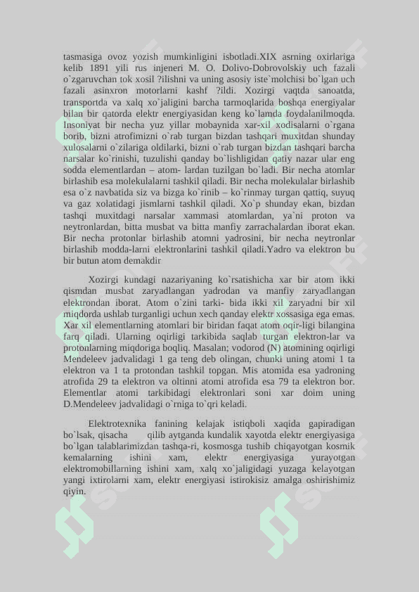 Elektrotexnika fanining predmeti va uning bugungi kunda jamiyat hayotidagi o’rni 2