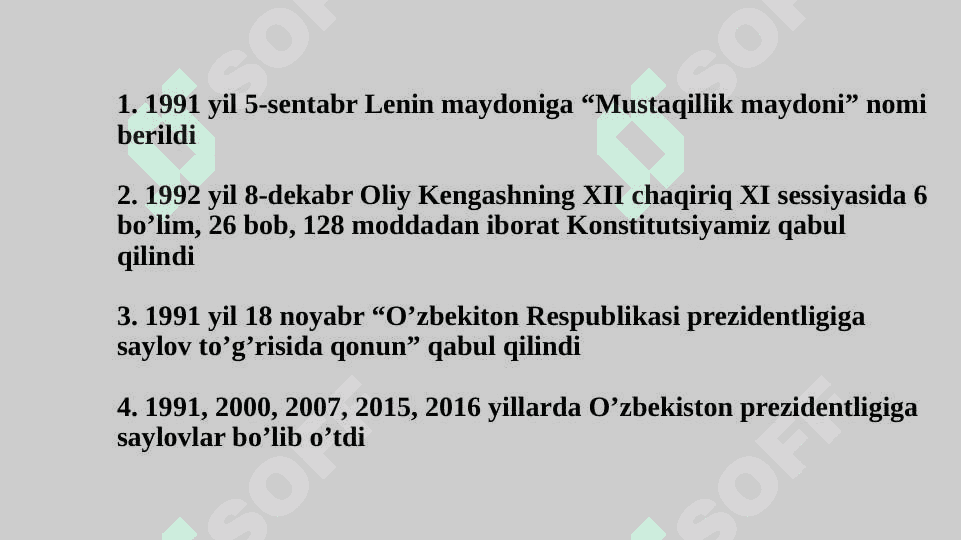 O‘zbekistonda demokratik, fuqorolik jamiyati asoslarining shakllanishi, amalga oshirilgan siyosiy islohotlar. 7