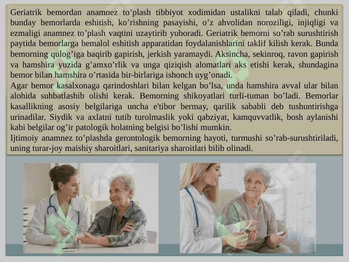 Qariyalar salomatligining hususiyatlari 2